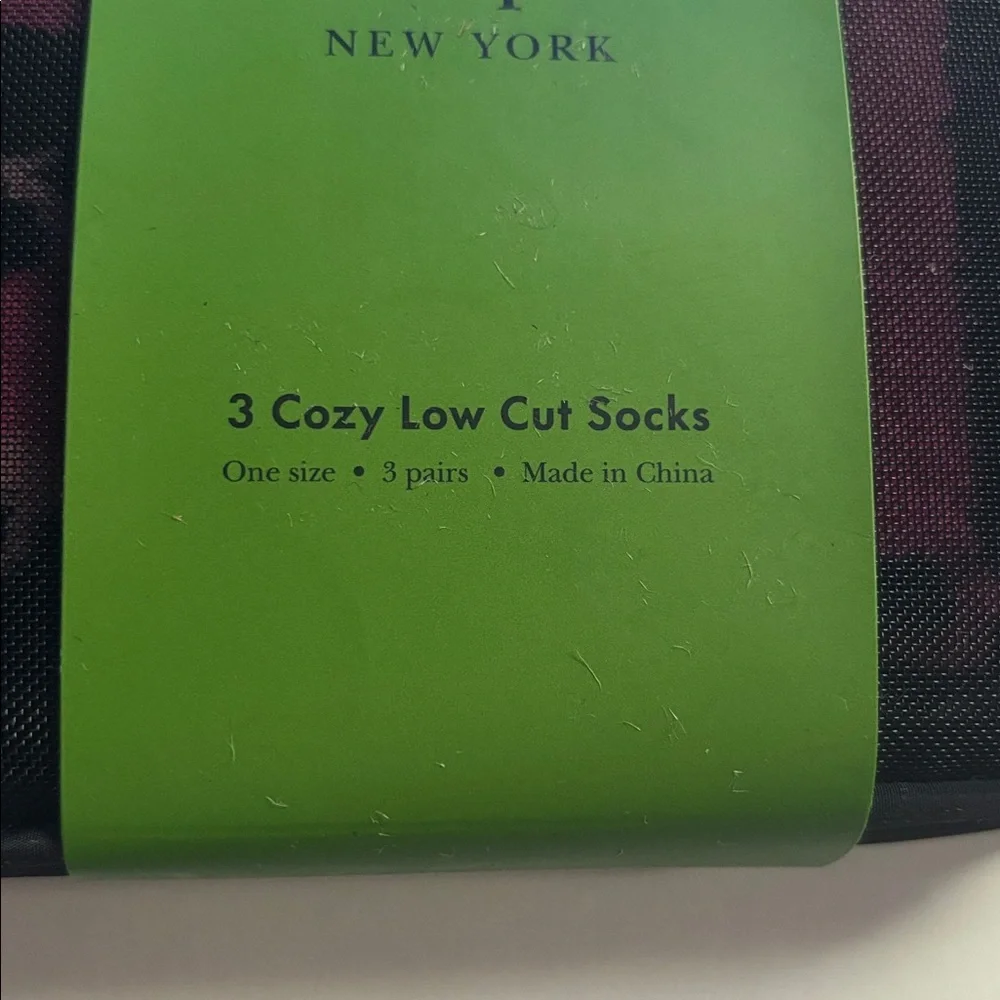 Kate Spade | Pack of 3 Cozy Low Cut Socks One Size Holiday Set Pink & Black NWT